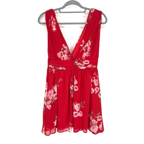 Lulus “Milana” Red Floral Print Mini Dress – Medium - Picture 4 of 7